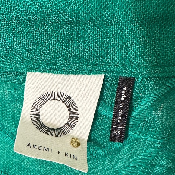 AKEMI + KIN Anthropologie Abacos Green Eyelet Tunic Blouse XS PRISTINE Patty’s - Picture 5 of 13